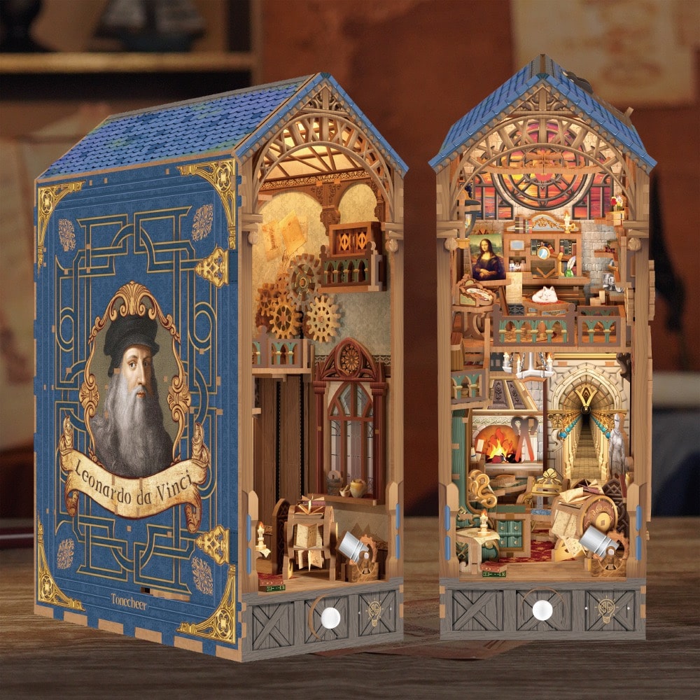 Leonardo Da Vinci DIY Book Nook Kit - Tonecheer