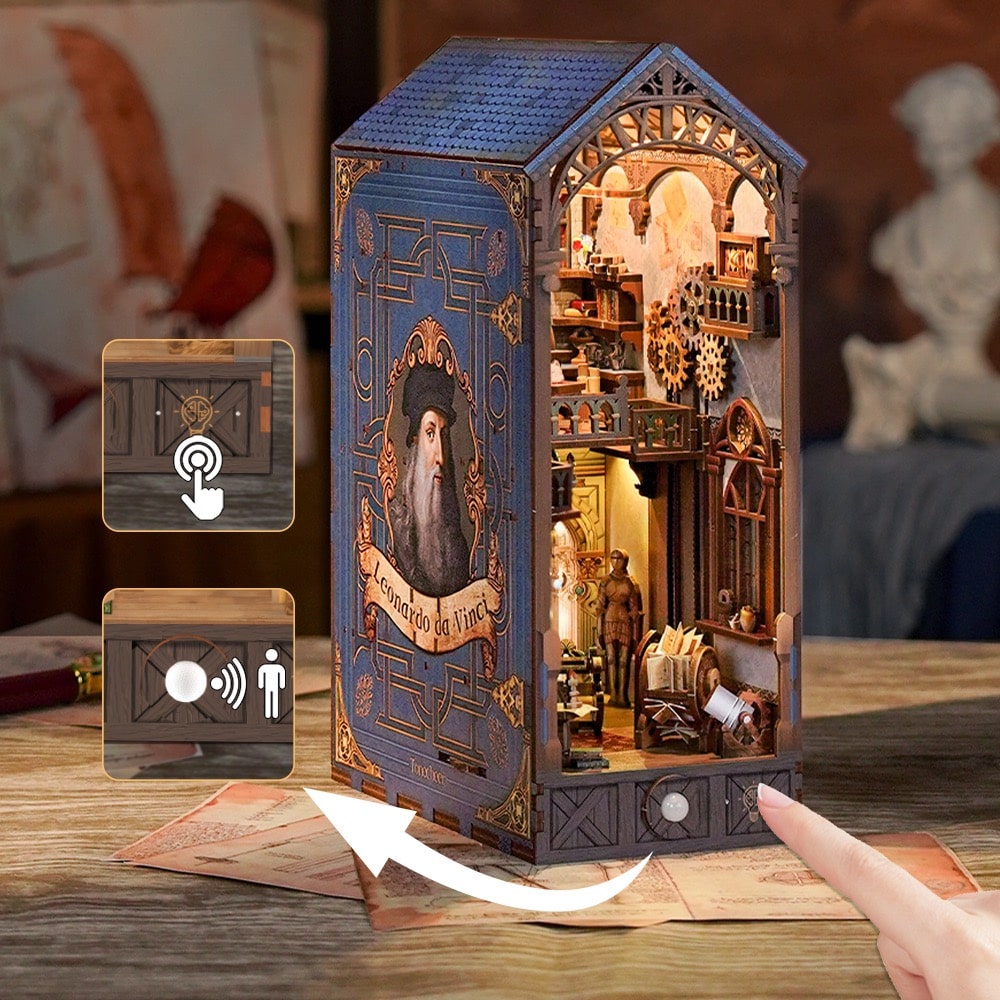 Leonardo Da Vinci DIY Book Nook Kit - Tonecheer