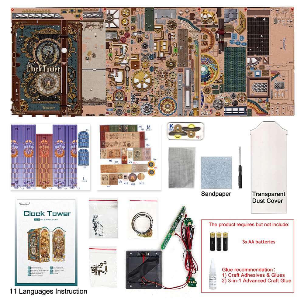 Clock Tower DIY Book Nook Kit - Tonecheer