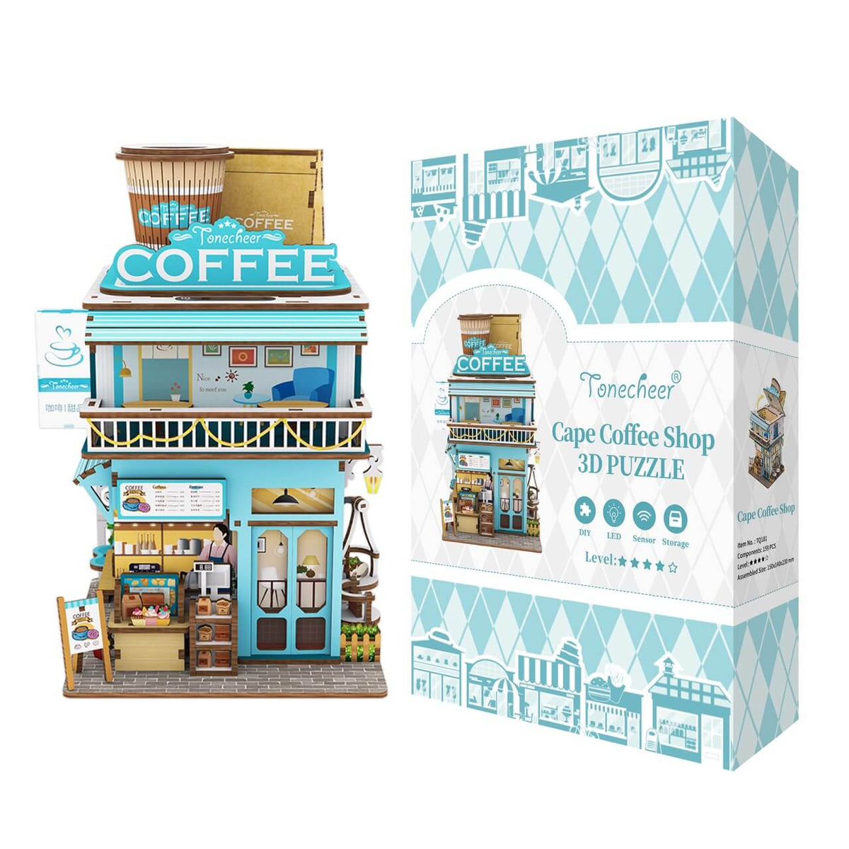 Cape Coffee Shop DIY 3D Puzzle - Tonecheer