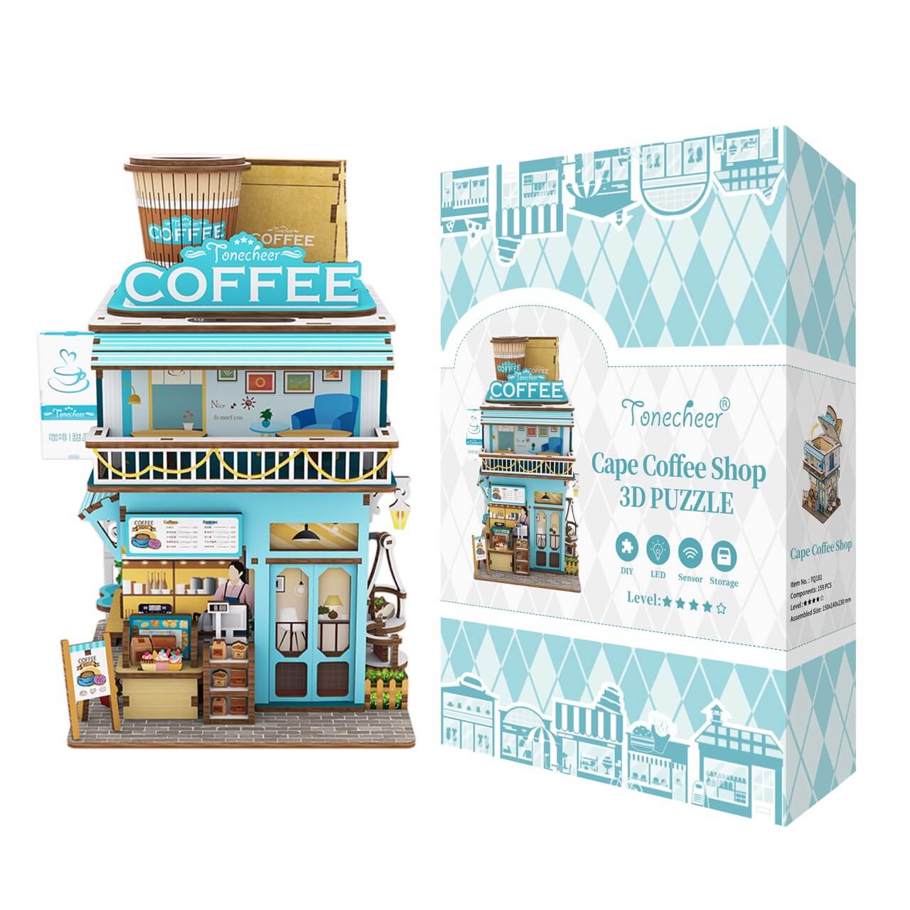 Cape Coffee Shop DIY 3D Puzzle - Tonecheer
