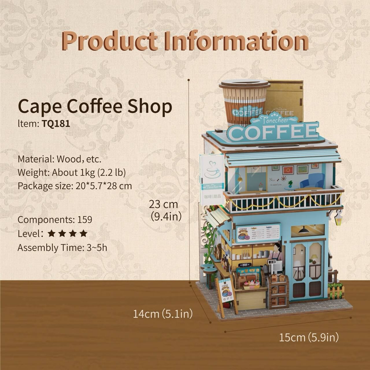 Cape Coffee Shop DIY 3D Puzzle - Tonecheer