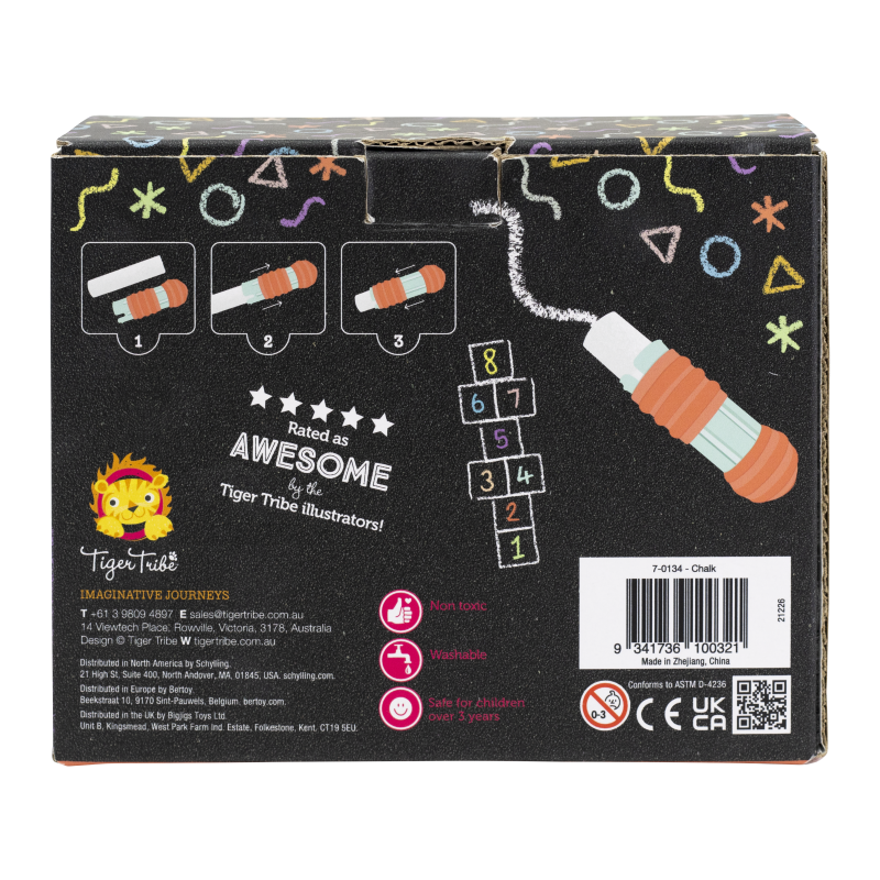 Sidewalk Chalk with holder - Tiger Tribe