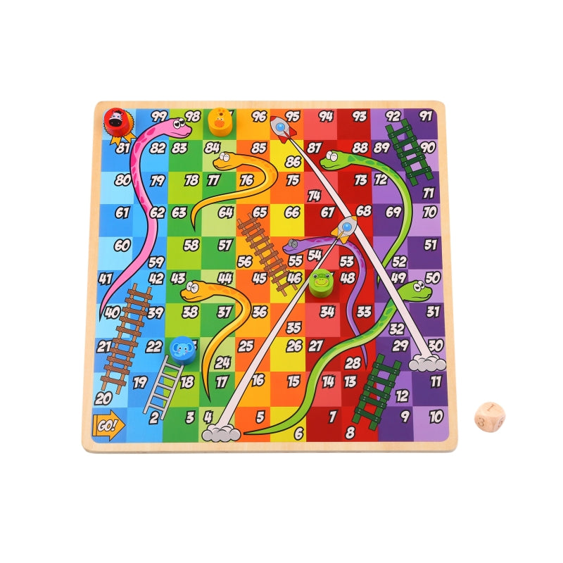 2 in 1Wooden Ludo and Snakes and Ladders