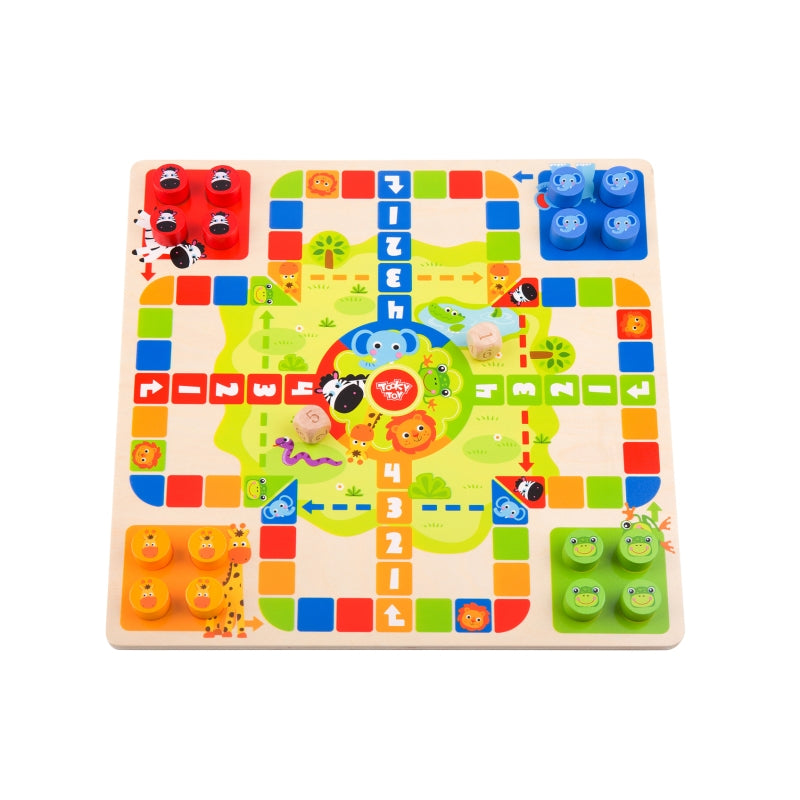 2 in 1Wooden Ludo and Snakes and Ladders