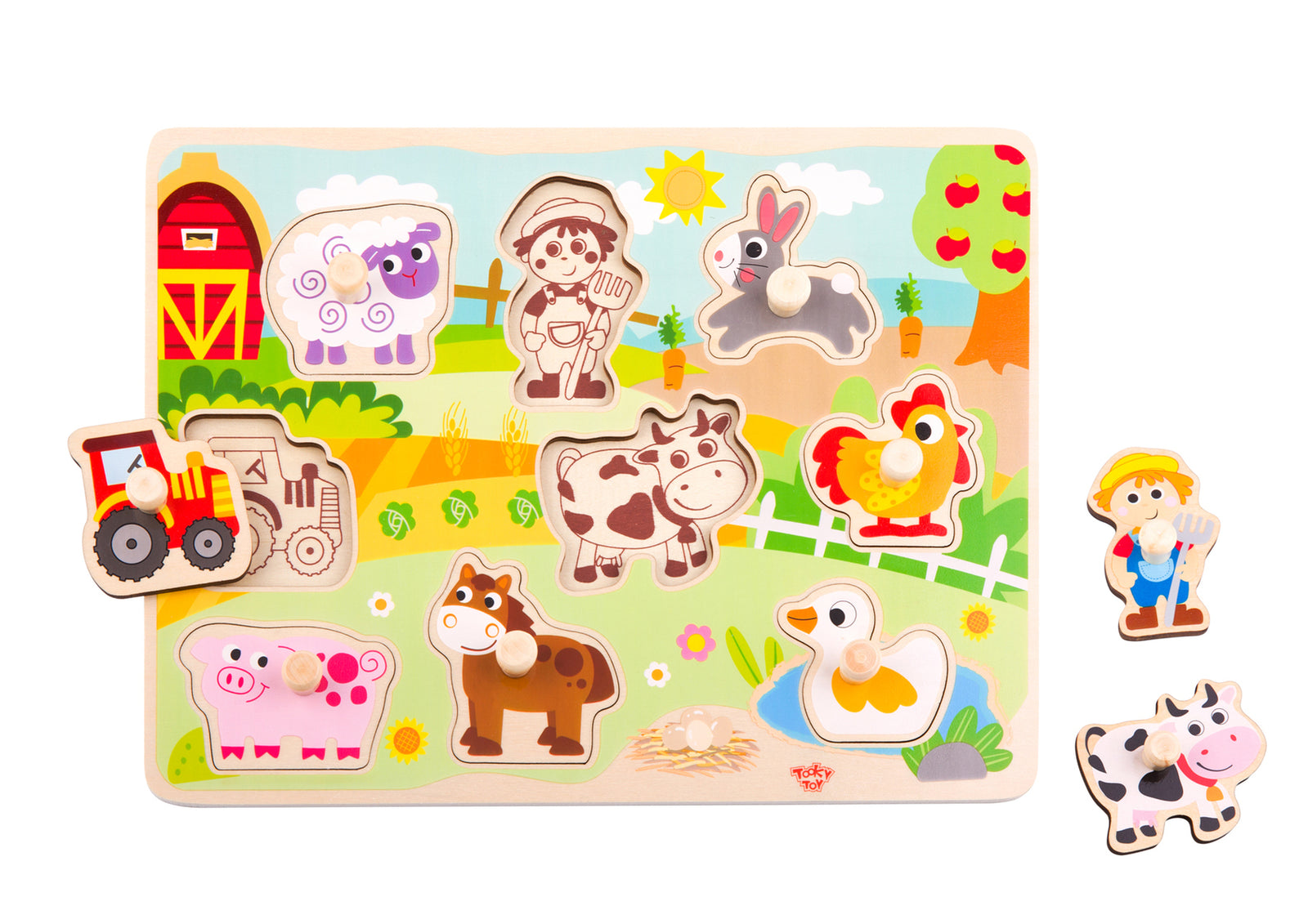 Farm Peg Puzzle - Tooky Toy