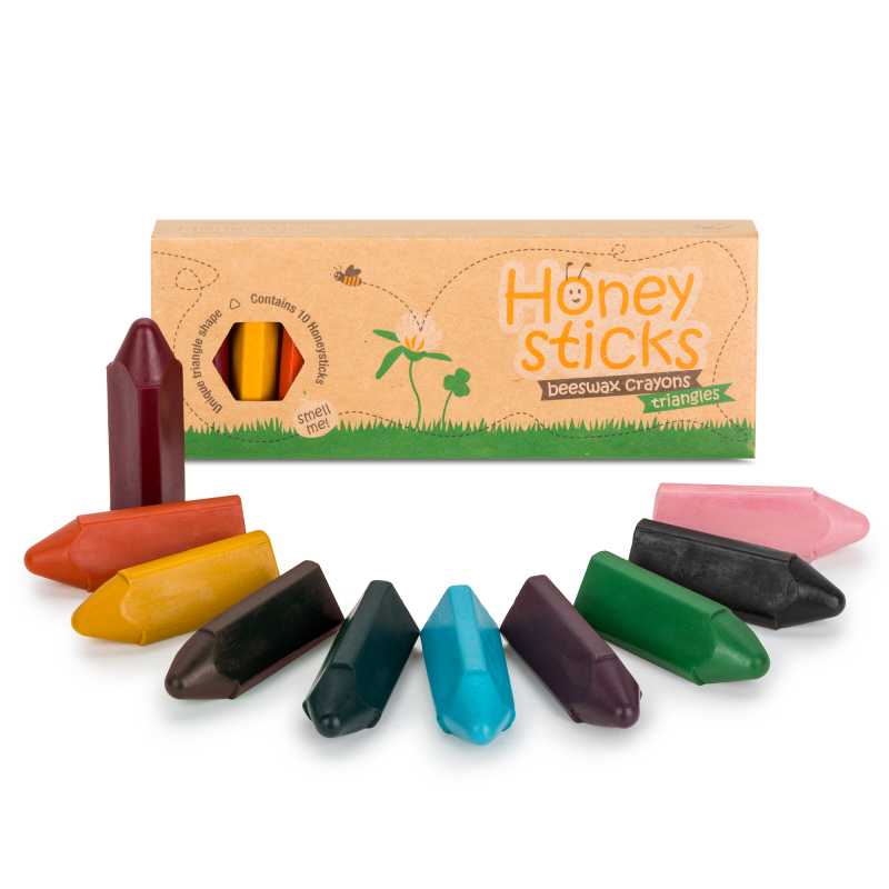 Triangles 10 Pack Beeswax Crayons - Honeysticks