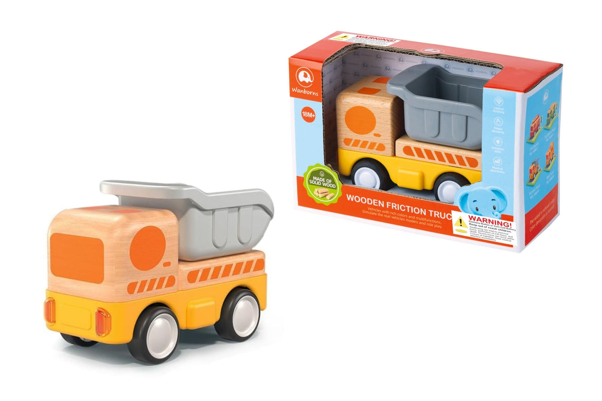 Wooden Friction Dump Truck Light and Sound - Wanborns