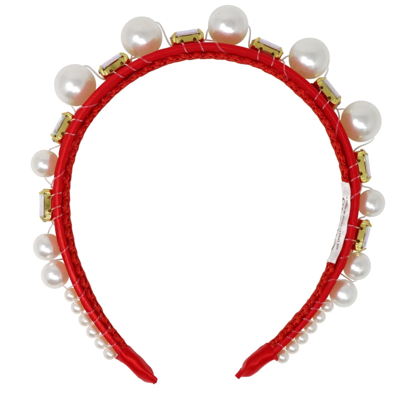 Claris Fashion  Jewelled Holiday Heist Headband - Pink Poppy
