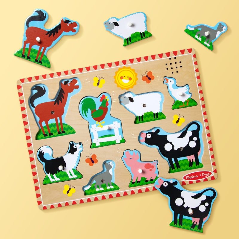 Farm Animals Sound Puzzle 8pc - Melissa and Doug