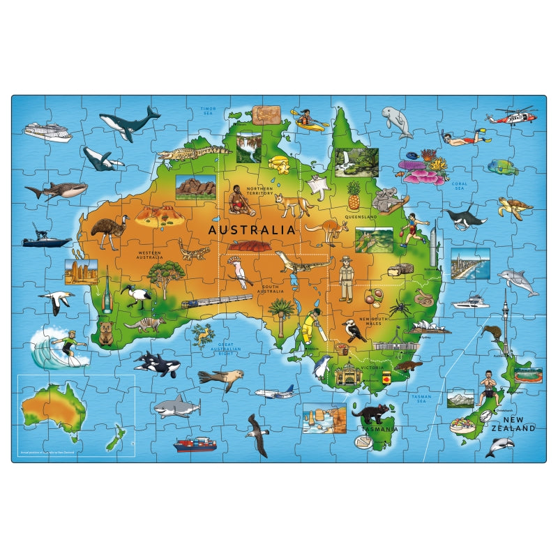 Australia &amp; NZ 150pc Map Puzzle and Poster - Orchard Toys