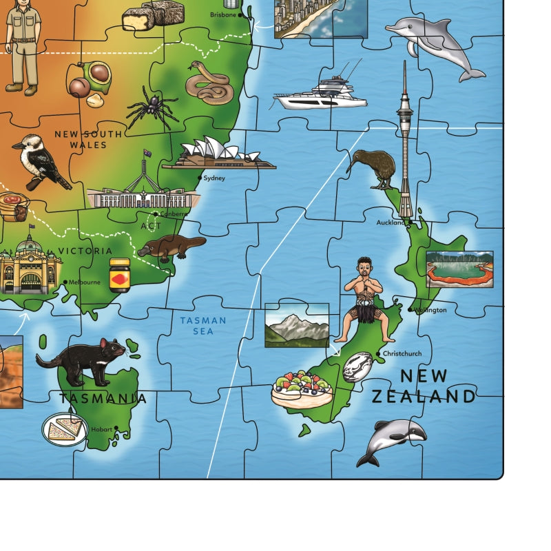 Australia &amp; NZ 150pc Map Puzzle and Poster - Orchard Toys