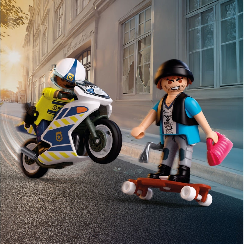 Police Motorcycle Chase - Playmobil