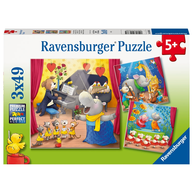 Animals on Stage Puzzle 3x49pc - Ravensburger