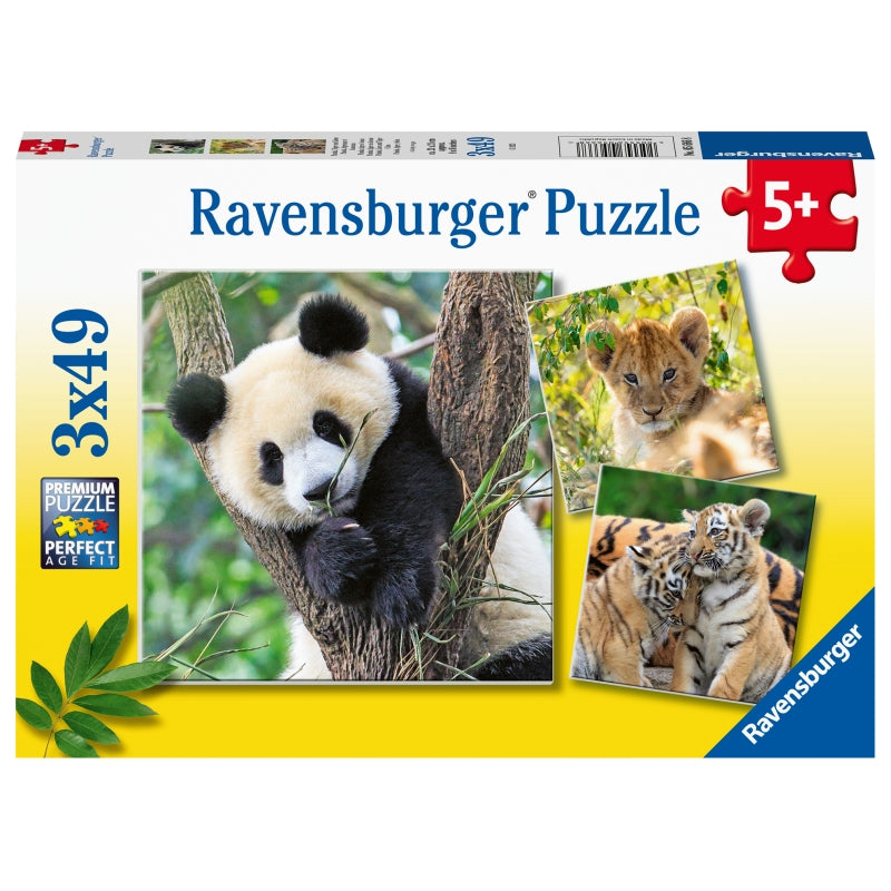 Panda Lion and Tiger 3x49pc Puzzle - Ravensburger