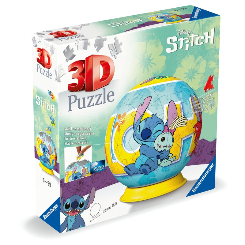 3D Puzzleball Stitch 72pc Puzzle - Ravensburger