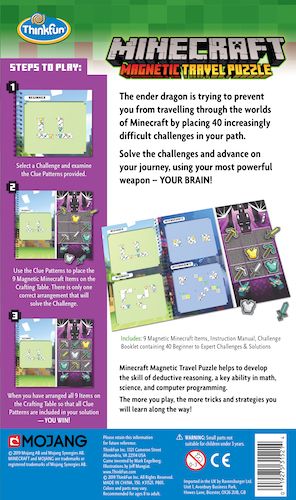 Minecraft Magnetic Travel Puzzle - Thinkfun