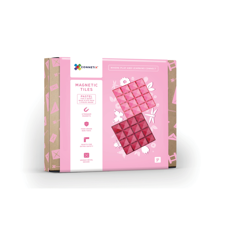 Base Plate Pack 2pc  PInk Berry Magnetic Tiles - Connetix