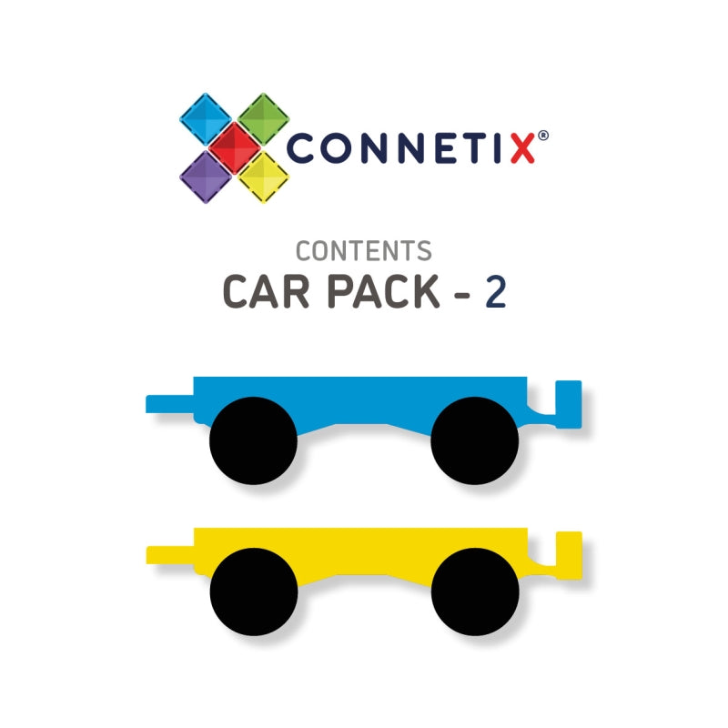 2pc Car Pack Magnetic Tiles - Connetix