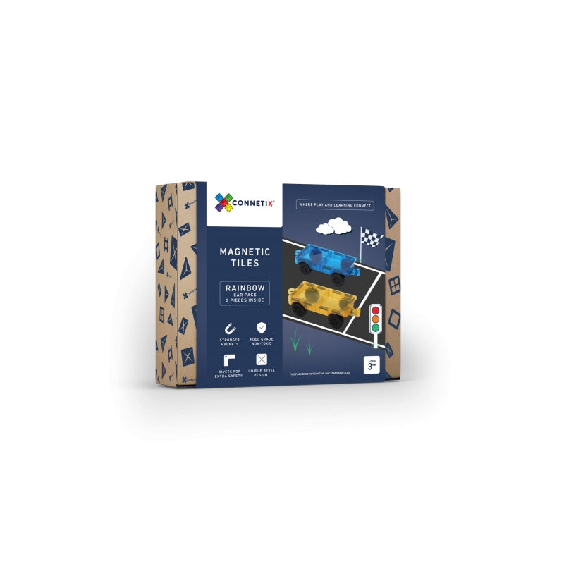 2pc Car Pack Magnetic Tiles - Connetix