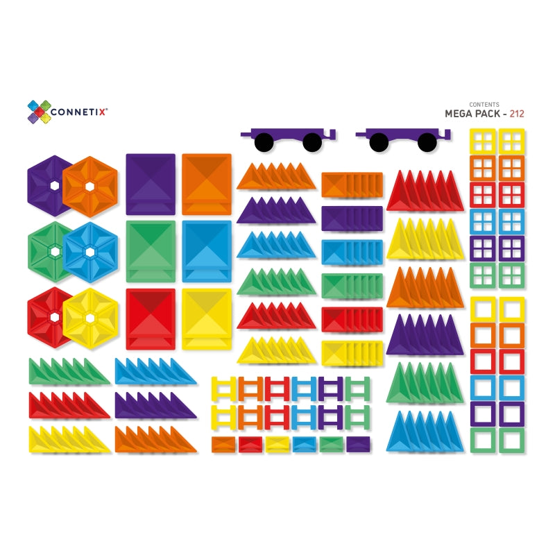 Mega Pack 212pcs Magnetic Tiles - Connetix
