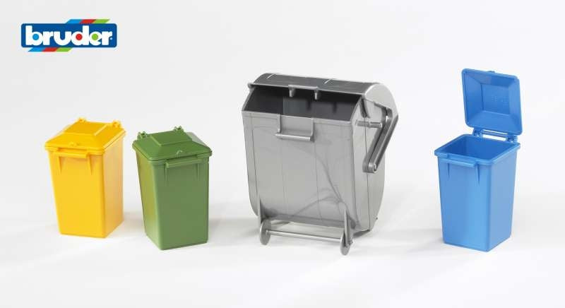 Garbage Can Set 4 pieces - Bruder