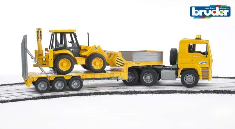 MAN TGA Low Loader with JCB 4CX Backhoe 1:16 - Bruder