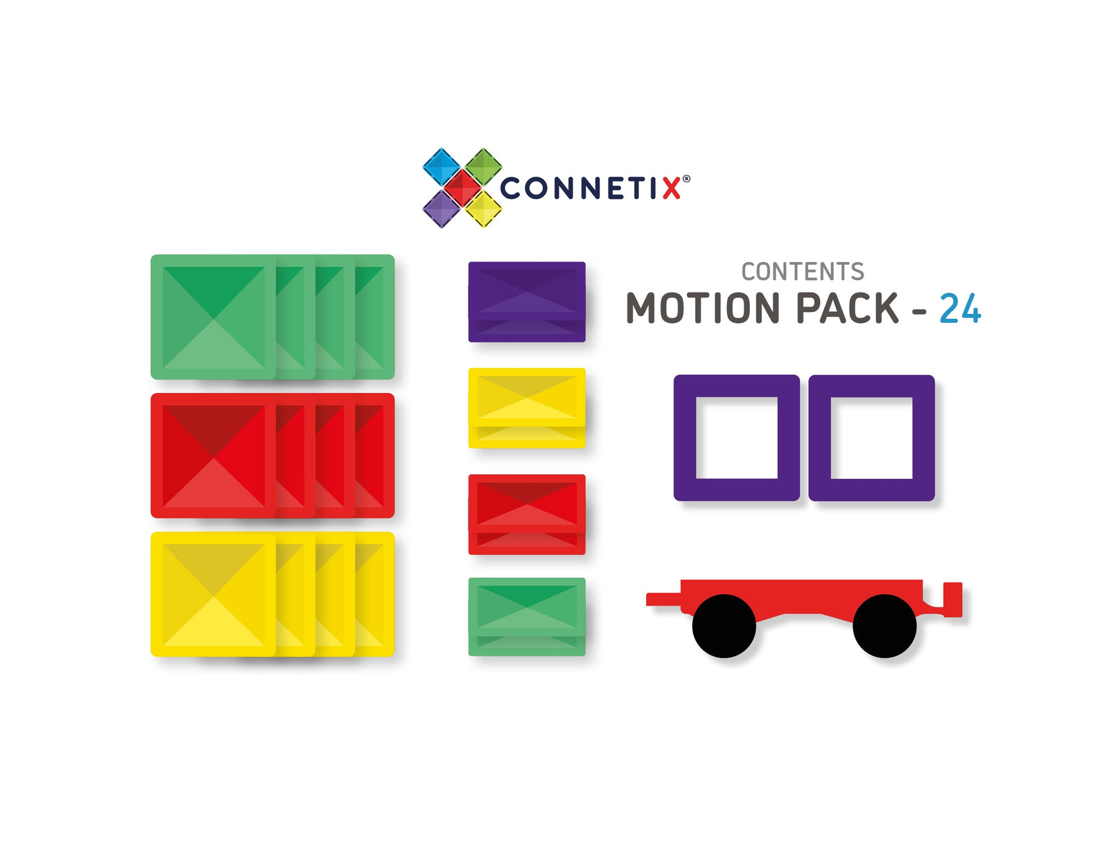 Motion Pack 24 pieces  Magnetic Tiles - Connetix