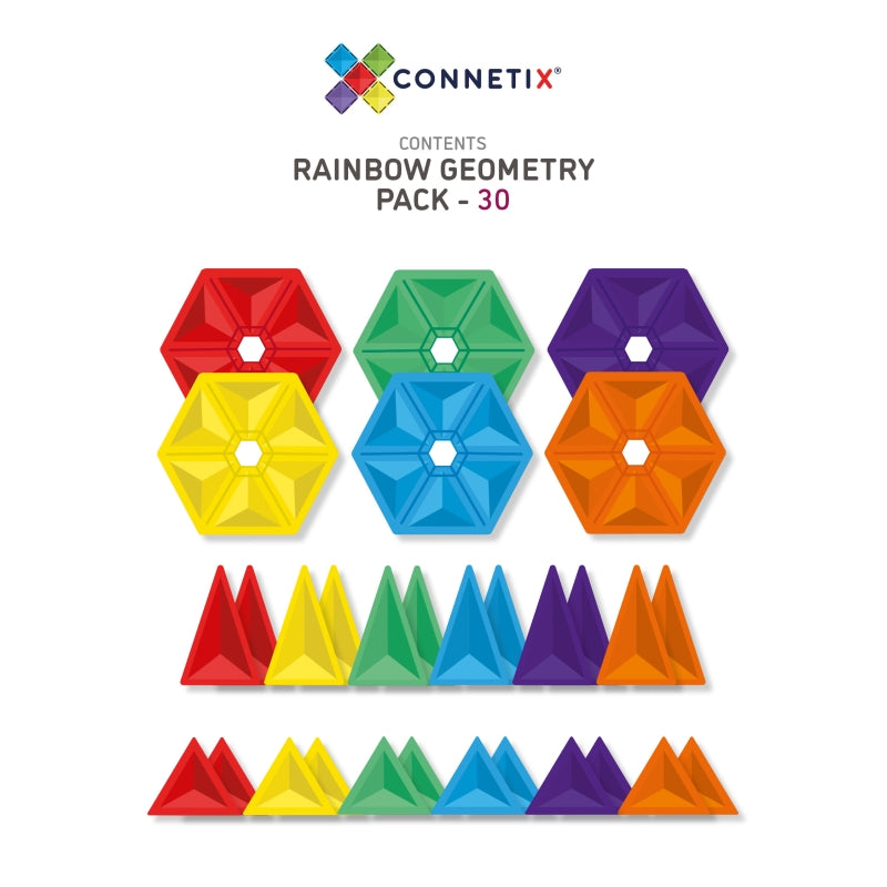 Geometry Pack 30pc Magnetic Tiles - Connetix