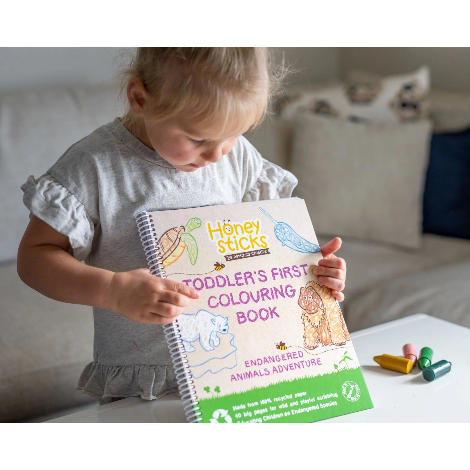 Endangered Animals Adventure Colouring Book - Honeysticks