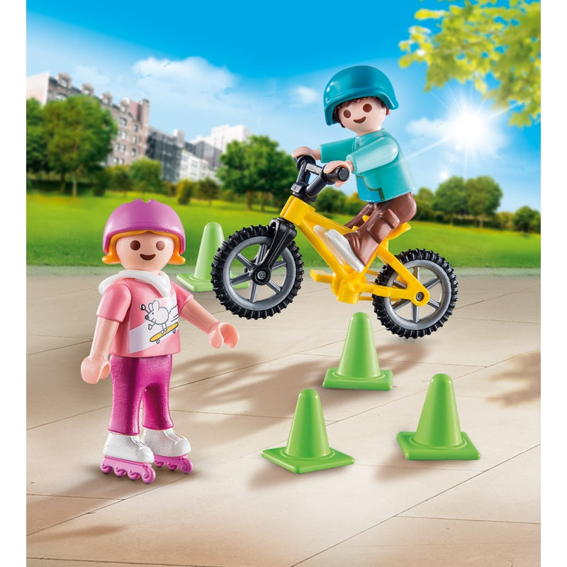 Children with Skates and Bike - Playmobil