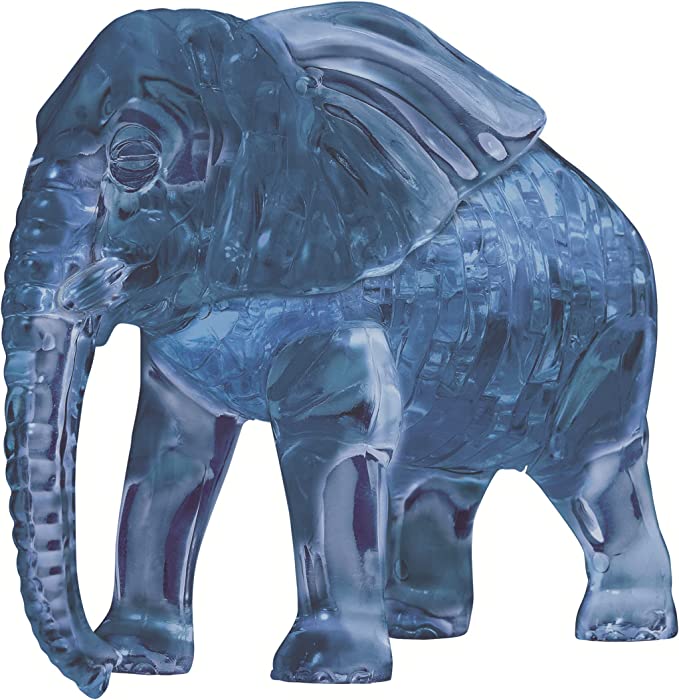 3D Blue Elephant - Crystal Puzzle