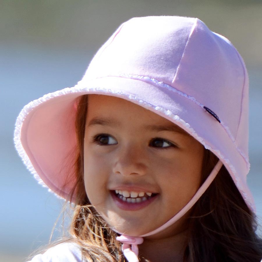 Blush Ruffle Trim Baby Bucket Hat - Bedhead Hats