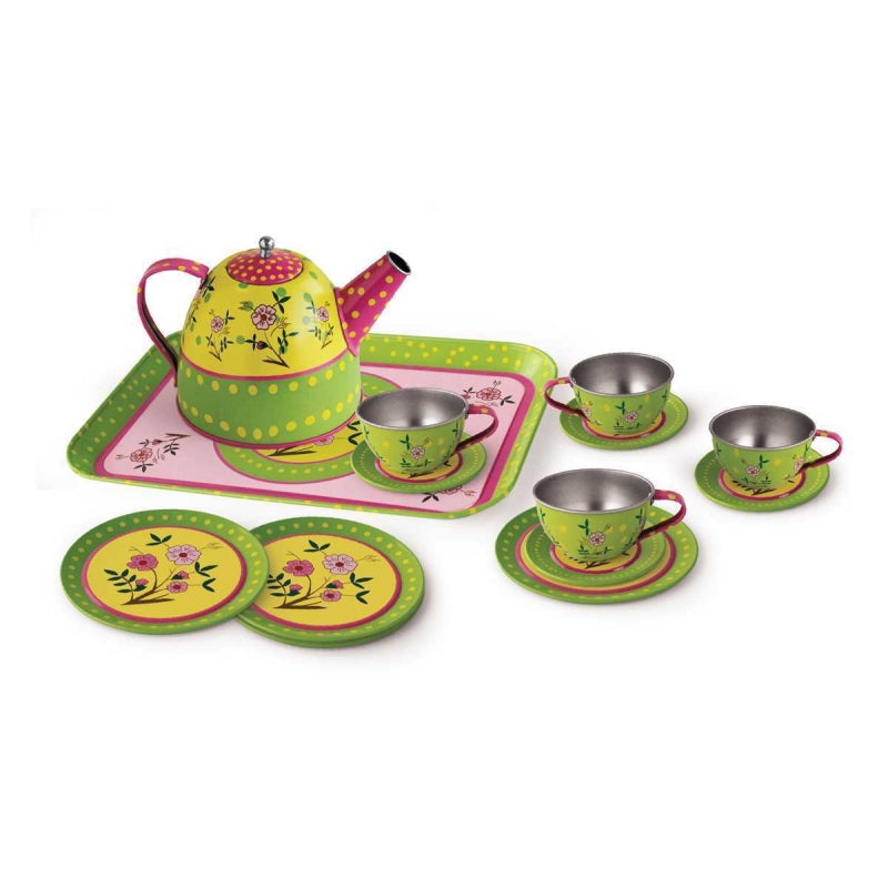 Flower Tin Tea Set