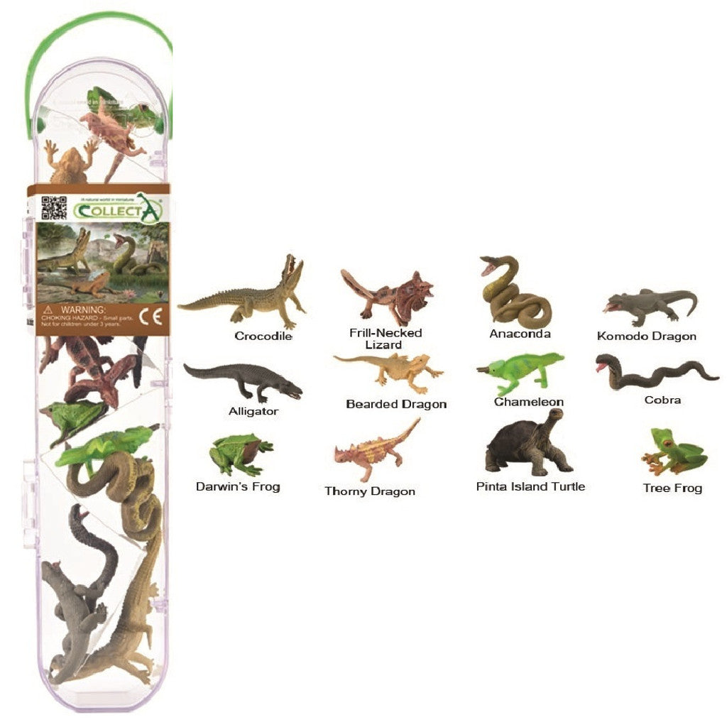 Mini Reptiles and Amphibians Gift Set  12pc Tube - Collecta