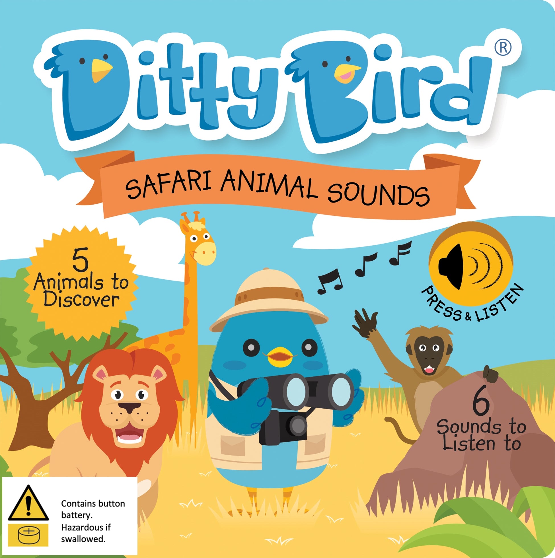 Safari Animals Sound Book - Ditty Bird