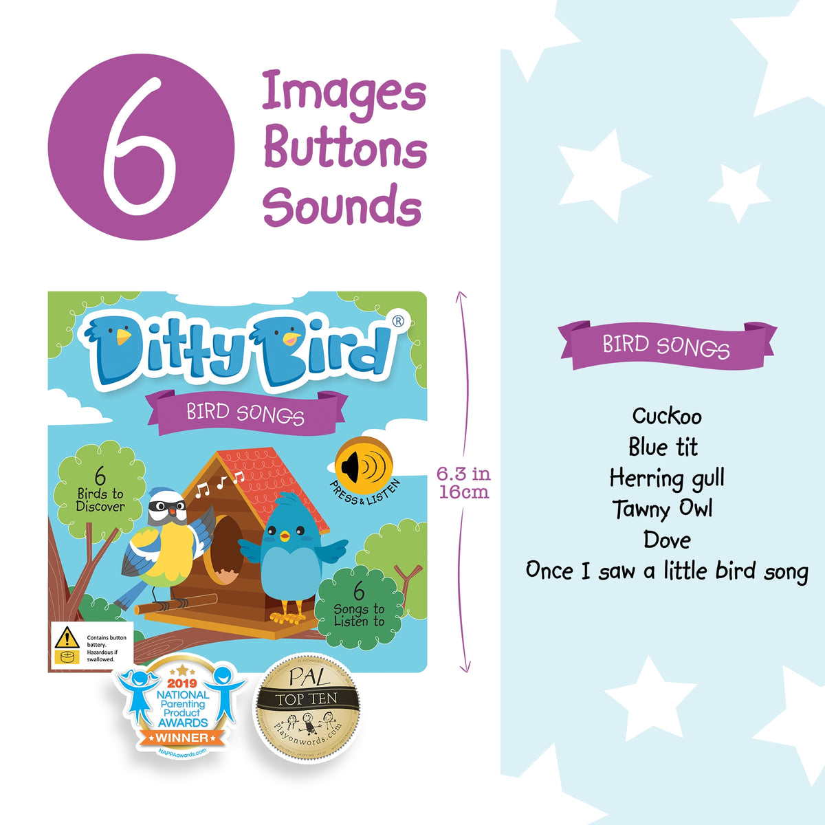 Bird Songs Sound Book - Ditty Bird