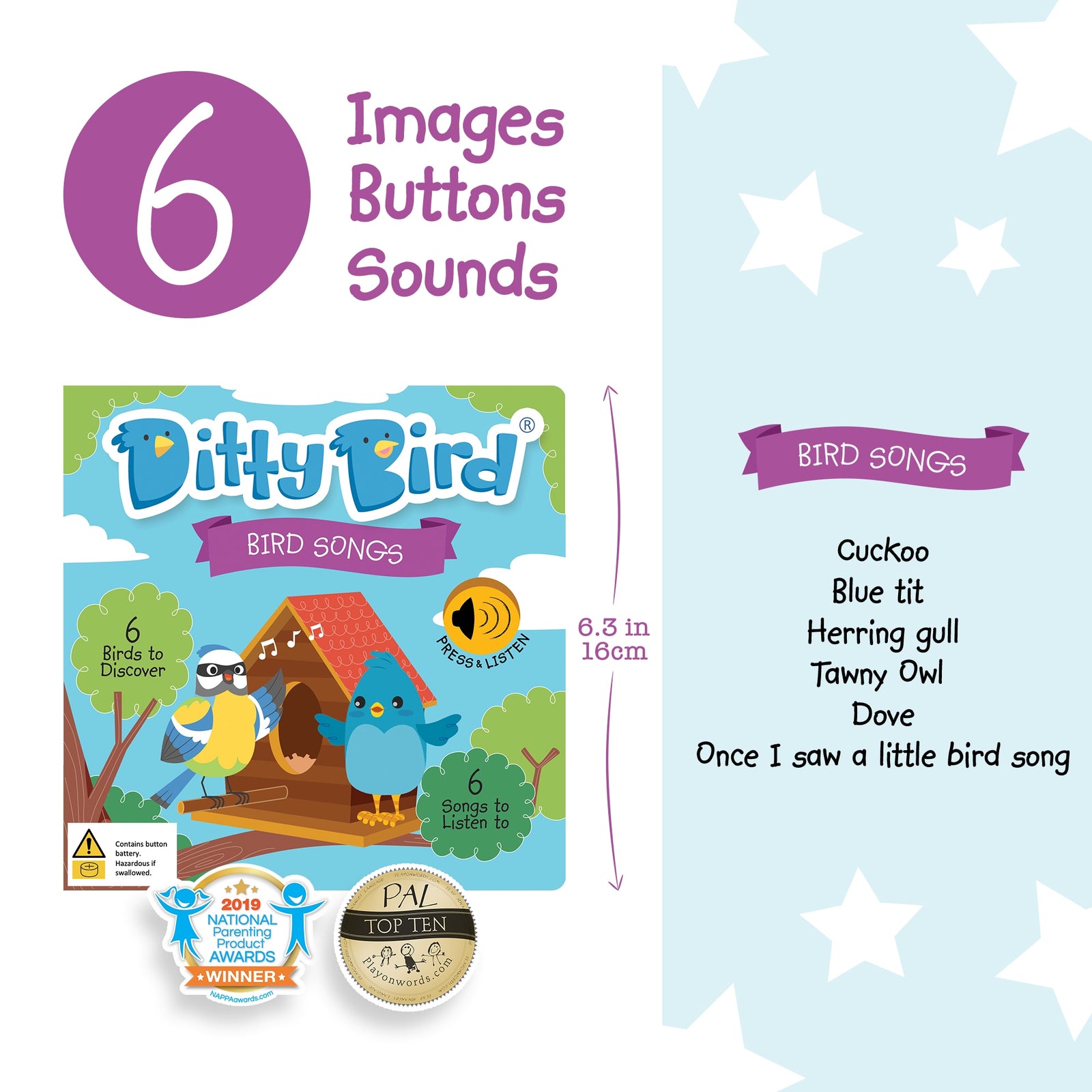 Bird Songs Sound Book - Ditty Bird