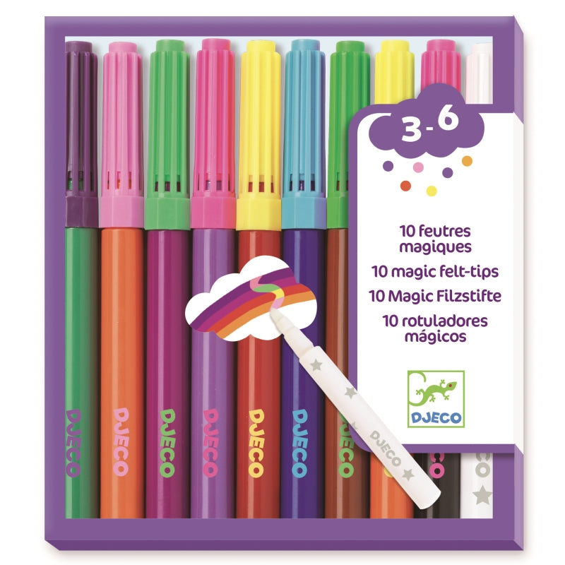 10 Magic Felt Tip Pens - Djeco