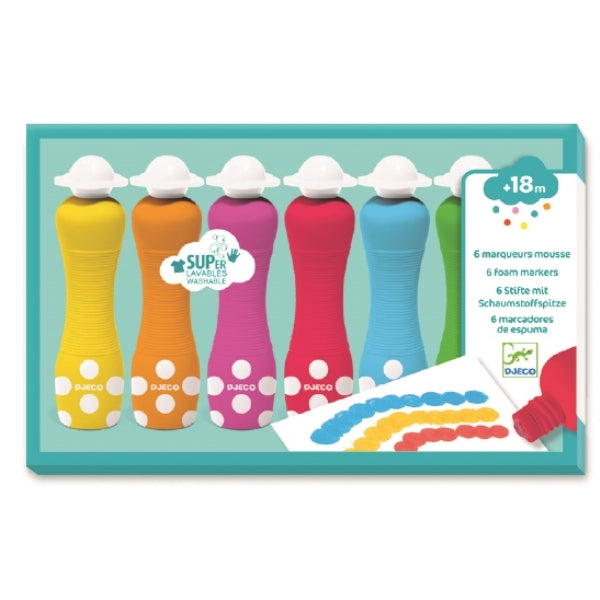 6 Foam Markers - Djeco
