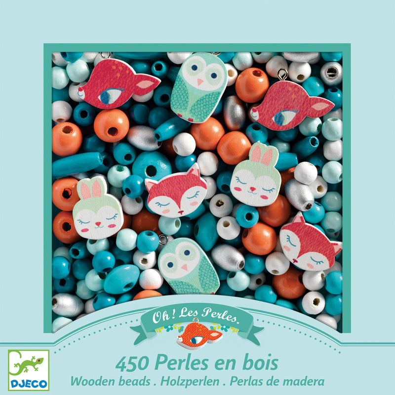 Little Animals Wooden Beads 450pcs - Djeco