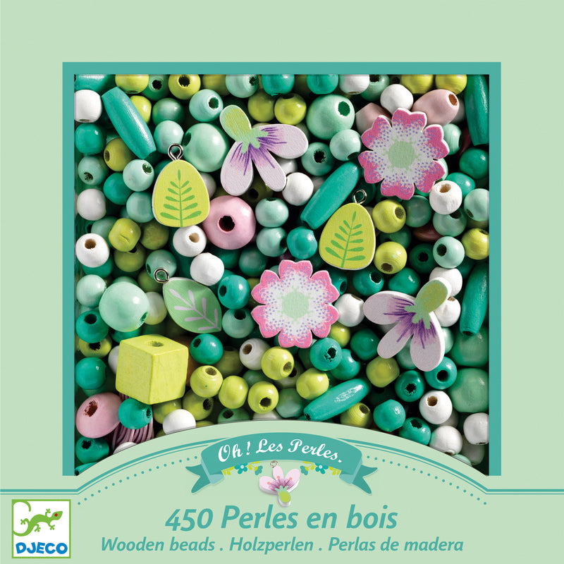 Flowers and Foliage Wooden Beads 450pcs - Djeco