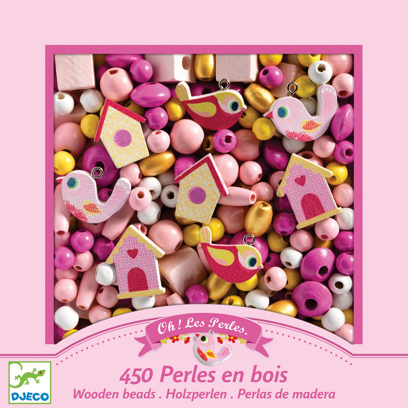 Birds Wooden Beads 450pcs - Djeco