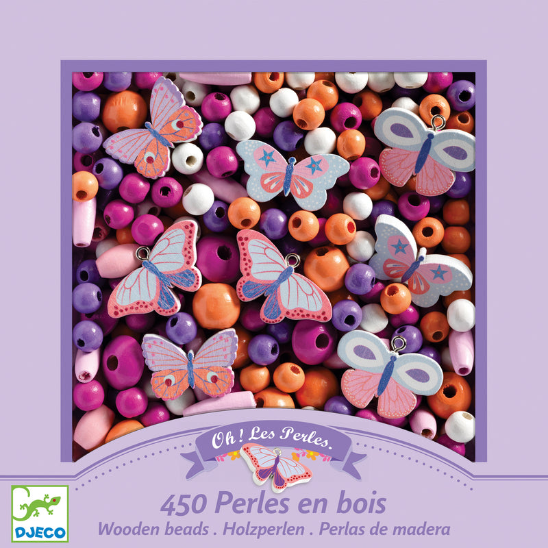 Butterflies Wooden Beads 450pcs - Djeco