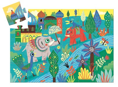 Haathee Asian Elephant 24 pc Silhouette Puzzle - Djeco
