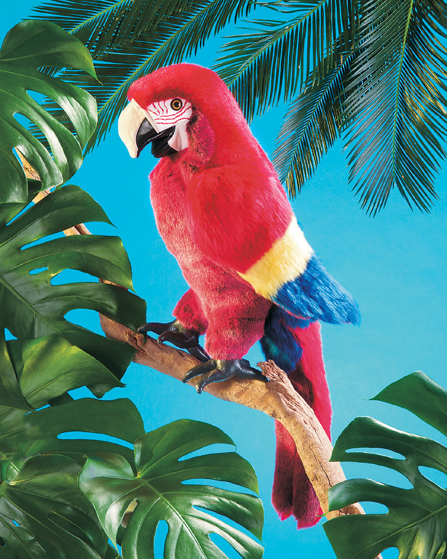 Scarlet Macaw Hand Puppet - Folkmanis