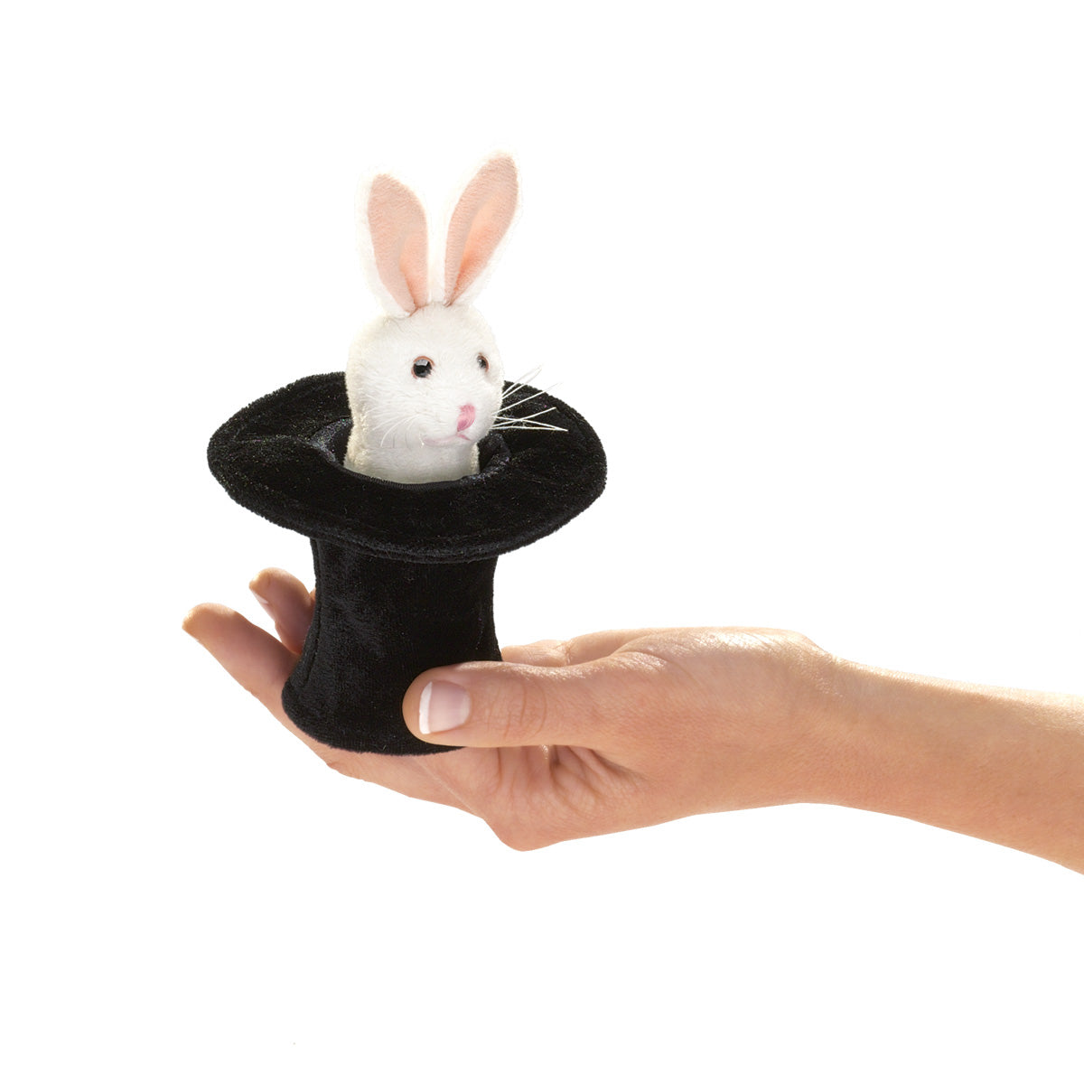 Mini Rabbit in Hat Finger Puppet - Folkmanis