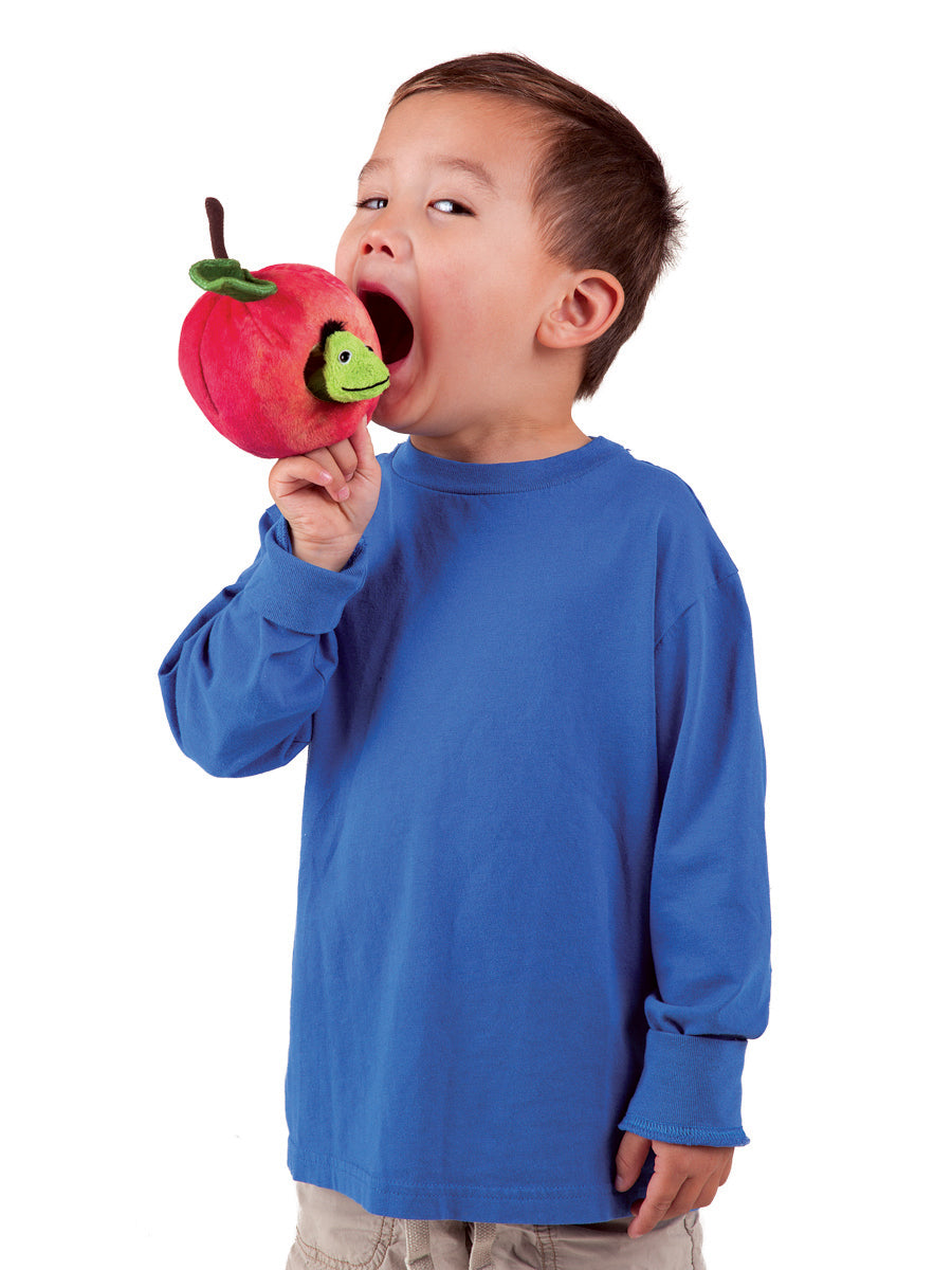 Worm in Apple Finger Puppet - Folkmanis