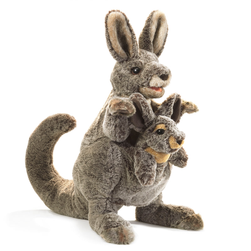 Kangaroo with Joey Hand Puppet - Folkmanis