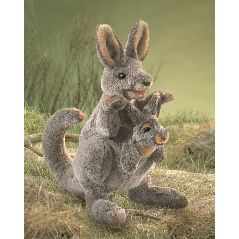 Kangaroo with Joey Hand Puppet - Folkmanis